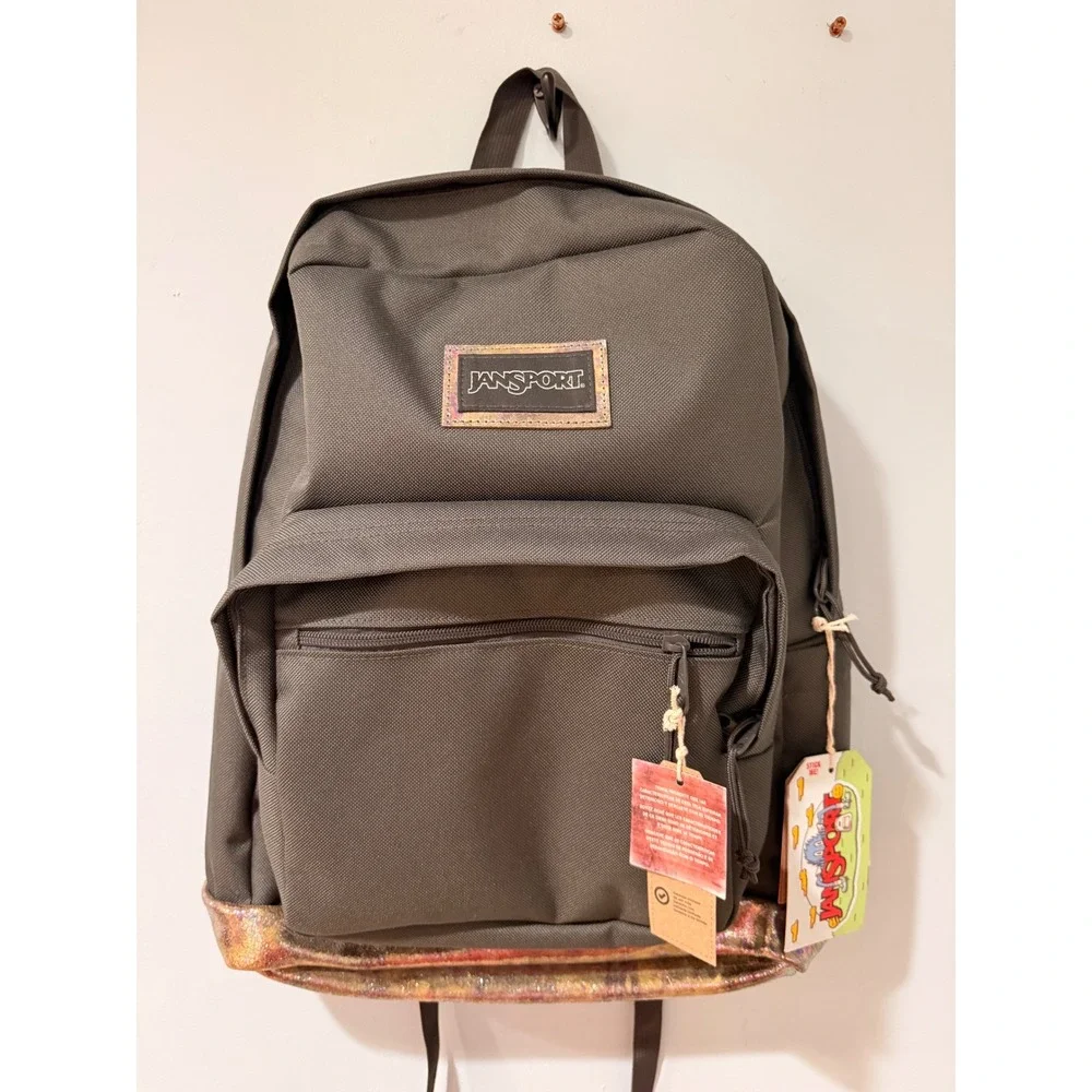 JanSport SuperBreak Backpack Olive Green Iridescent Metallic Copper JS0A4QUT7P7